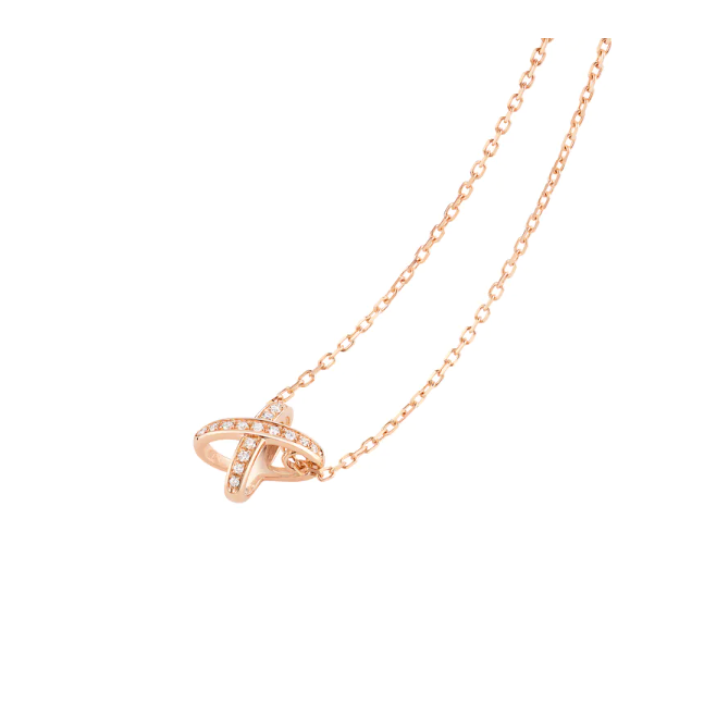 JEUX DE LIENS PENDANT Rose gold, diamonds